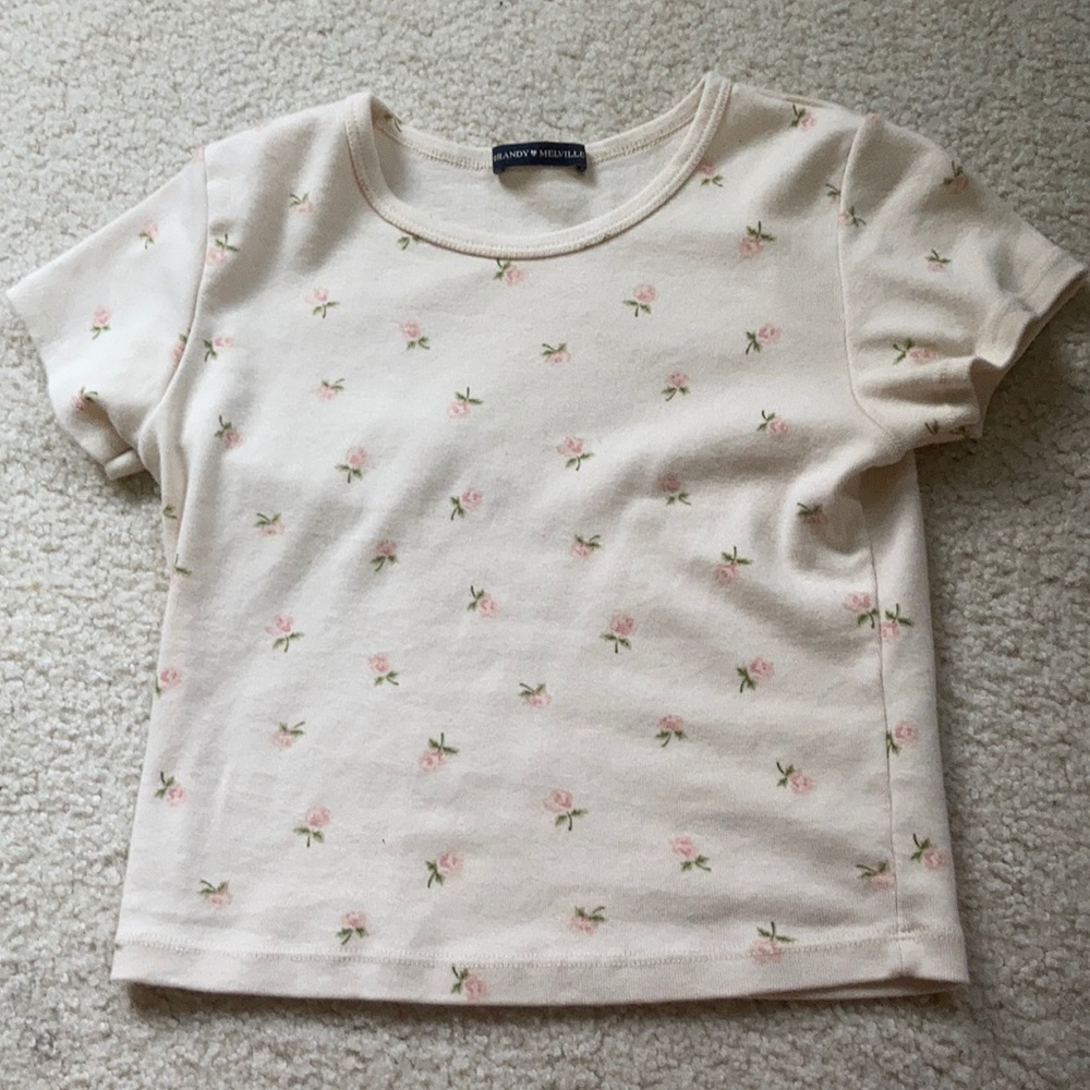 Brandy Cropped Flower Tee